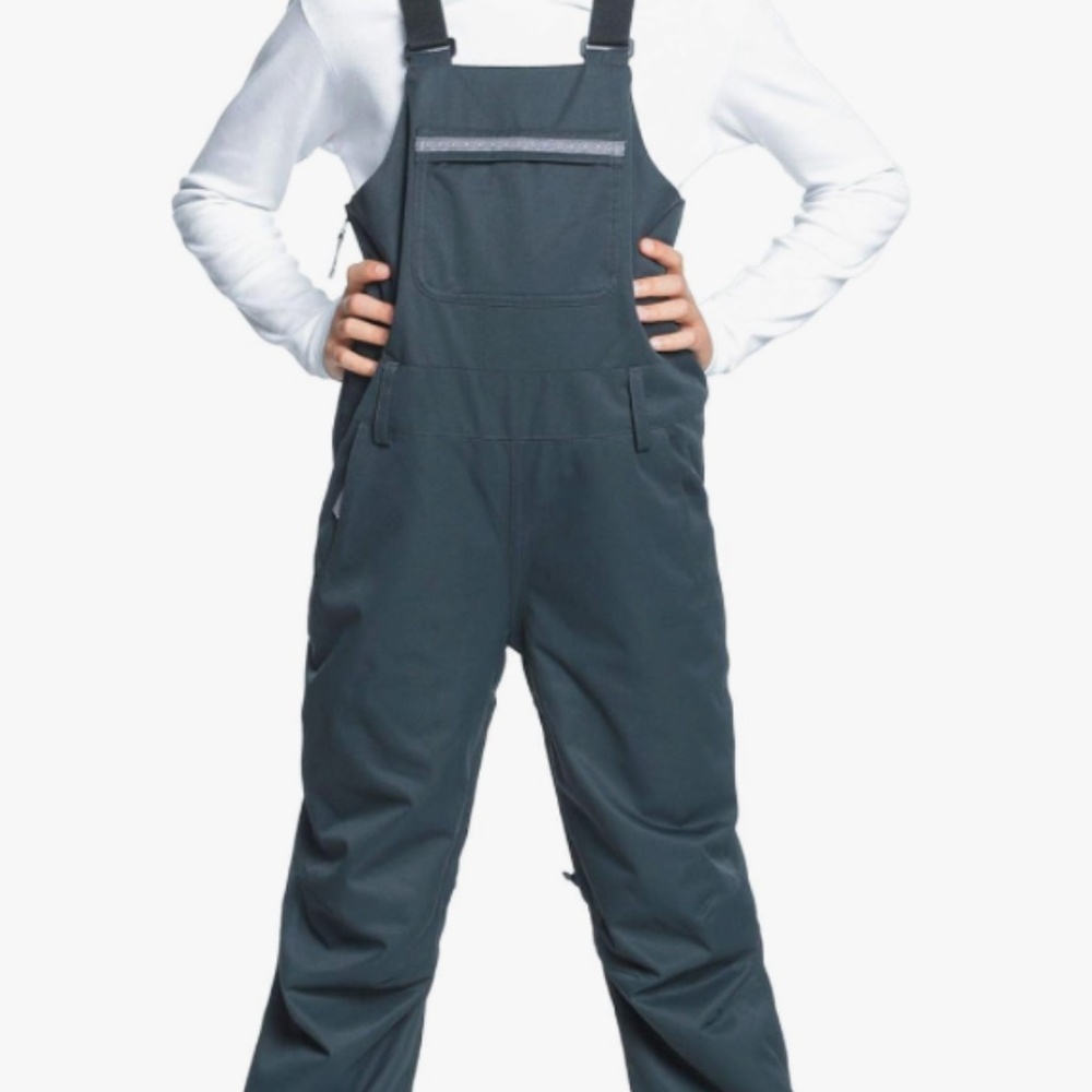 Roxy Girls 12 L Non Stop Snow Bib Pants Ski DryFlight Technology 10K Black - Picture 4 of 4